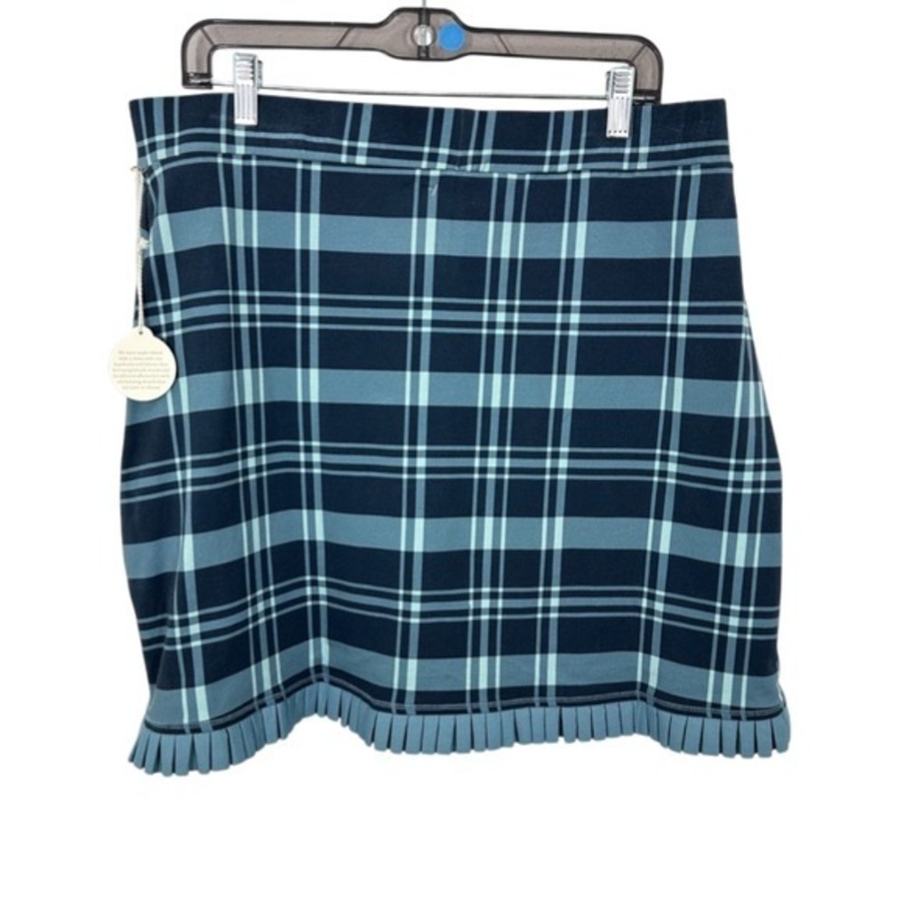 Spartina 449 Blue Plaid Ruffle Trim Golf Skort XL Summer Travel Comfort NWT - Picture 6 of 11